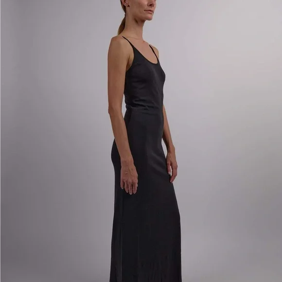 Organic Basics Black Maxi Slip Dress - Picture 6 of 7
